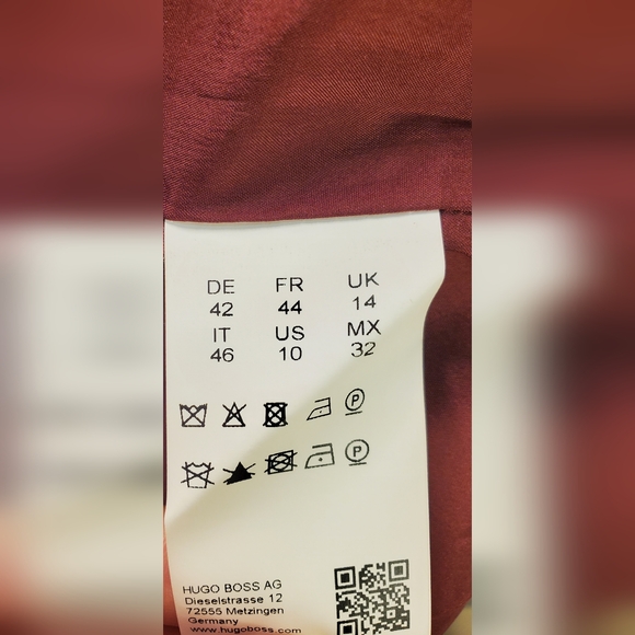 Boss By Hugo Boss Women's Elegant Knit Sleeveless Burgundy Midi Dress Size 10 - Picture 7 of 8